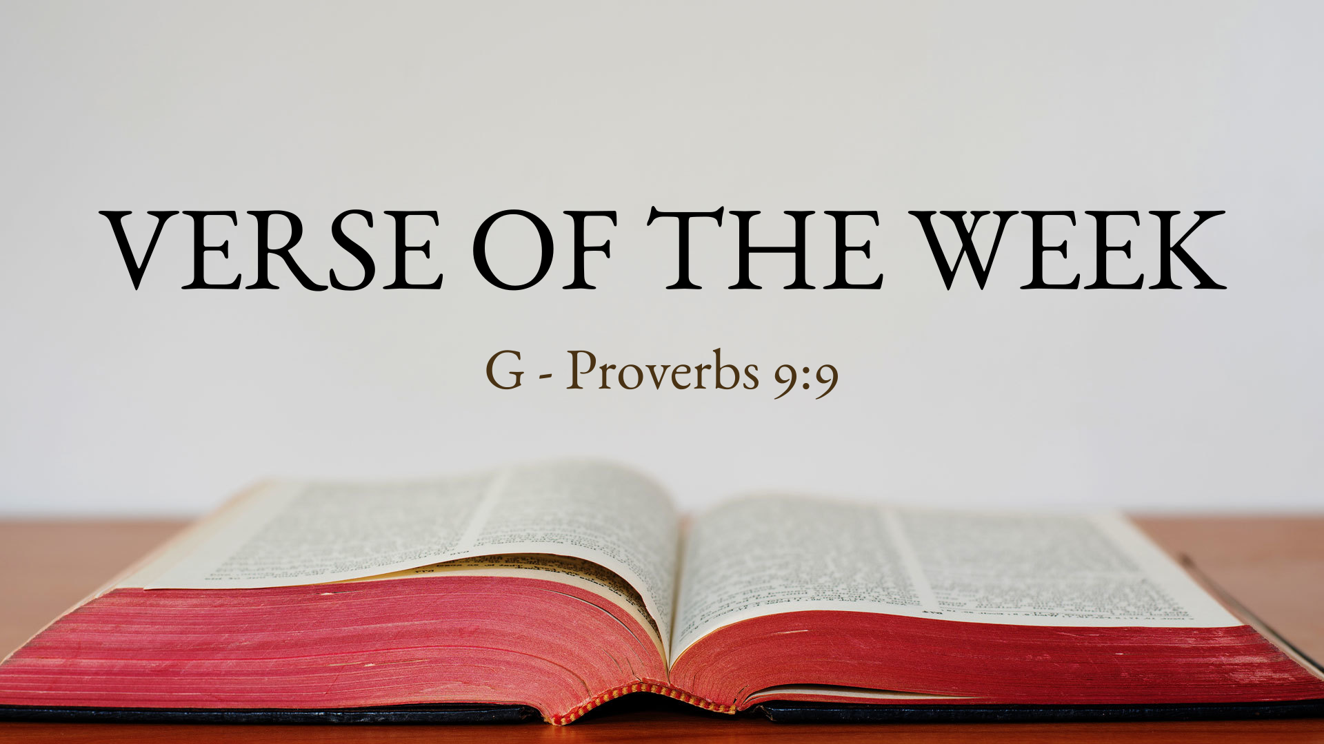 Verse of the Week Bible Baptist Church